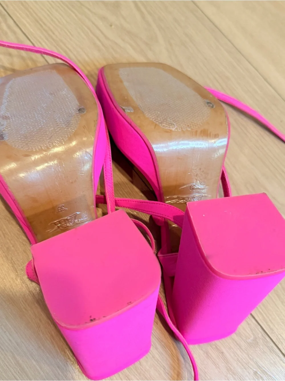 EUC Zara Hot Pink Square Toe Platform Bratz Heels 8.5